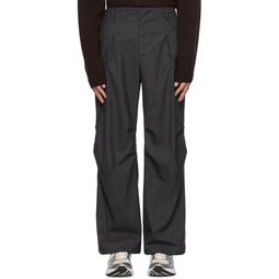 Gray Pleated Trousers 232495M191005