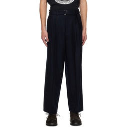Navy Belted Trousers 232495M191009