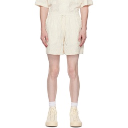 Off White Embroidered Shorts 232495M193003