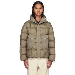 Taupe Tempest Combo Down Jacket 232502M178004