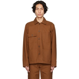 Brown Button Jacket 232527M180002