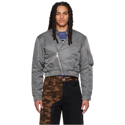 Gray Insulated Bomber Jacket 232532M175000