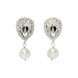 Silver Pearl Drop Dangle Earrings 232533F022003