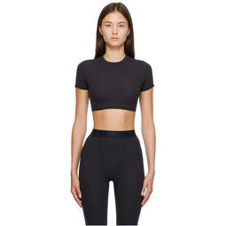 Black Fits Everybody Super Cropped T Shirt 232545F110007
