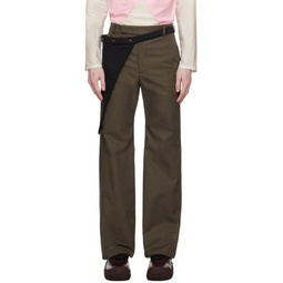 Brown Pouch Trousers 232549M191004