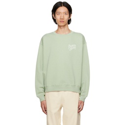 Green Warped Sweatshirt 232554M204001