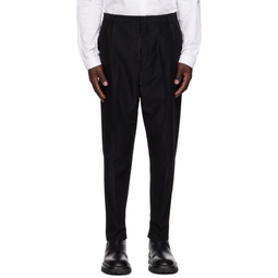 Black Single Pleat Trousers 232579M191001