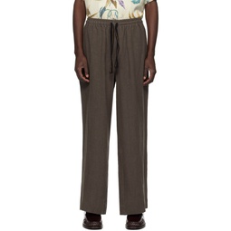 Brown Wide Leg Trousers 232583M191002