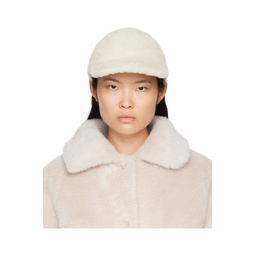 White Curly Shearling Cap 232594F016000