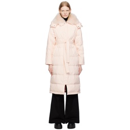 Pink Belted Down Coat 232594F061050