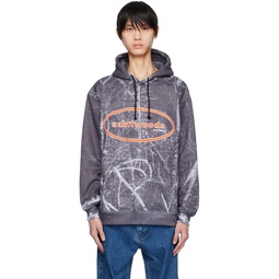 Gray Embroidered Hoodie 232597M202007
