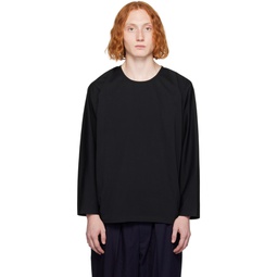 Black Dolman Long Sleeve T Shirt 232599M213000