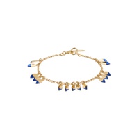 Gold   Blue Shiny Leaf Bracelet 232600F020002
