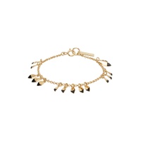 Gold   Black Shiny Leaf Bracelet 232600F020003