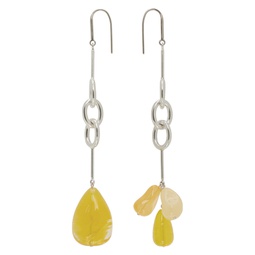 Silver   Yellow Charm Earrings 232600F022019