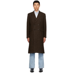 Brown Double Breasted Coat 232600M176005