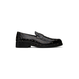 Black Studded Loafers 232600M231001