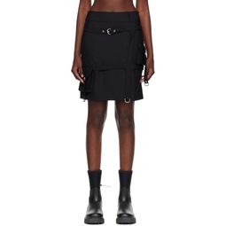 Black Harness Midi Skirt 232607F092003