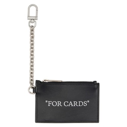 Black Quote Bookish Zipped Card Holder 232607M148001