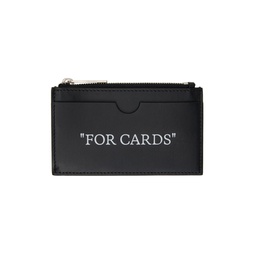 Black Quote Bookish Zipped Card Holder 232607M163003