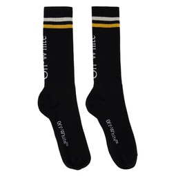 Black Stripe Socks 232607M220013