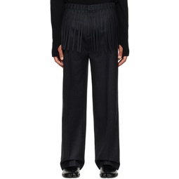 Gray Fringed Trousers 232612M192000