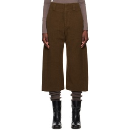 Brown Curved Trousers 232646F087008