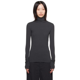 Gray Fitted Turtleneck 232646F099010