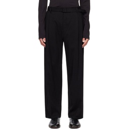 Black Belted Easy Trousers 232646M191033