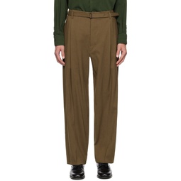 Brown Belted Easy Trousers 232646M191034