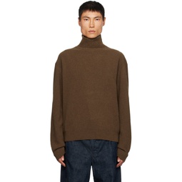 Brown Relaxed Turtleneck 232646M205001