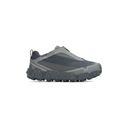 Gray   Blue Zip Up Runner Sneakers 232646M237010