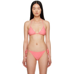 Pink Dua Lipa Edition Allover Bikini Top 232653F105045