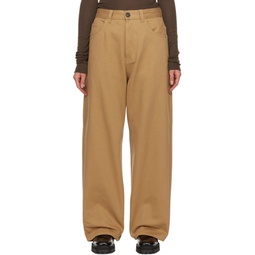Tan Peggy Trousers 232668F069002
