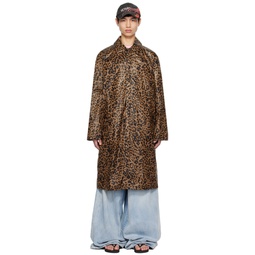 Tan Leopard Coat 232669M176001