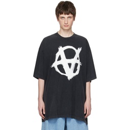 Black Reverse Anarchy T Shirt 232669M213012
