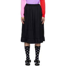 Black Frill Midi Skirt 232670F092009