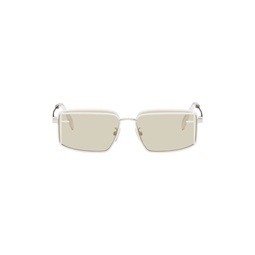 White Rectangular Sunglasses 232693F005057
