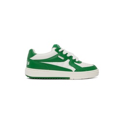 Green   White University Sneakers 232695F128005