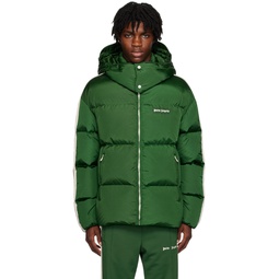 Green Hooded Down Jacket 232695M178003
