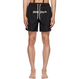 Black Printed Swim Shorts 232695M208001