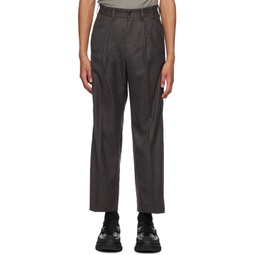 Gray Side Zip Trousers 232699M191005