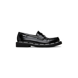 Black Embossed Loafers 232720F121010