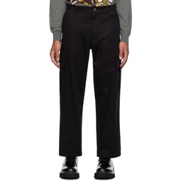 Black Embroidered Cargo Pants 232720M191014