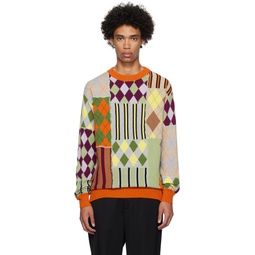 Multicolor Patchwork Sweater 232720M201002