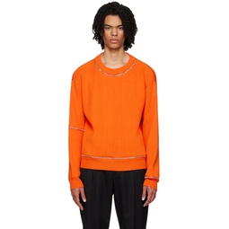 Orange Zip Sweater 232720M201007