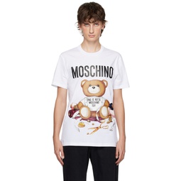 White Teddy Bear T Shirt 232720M213027