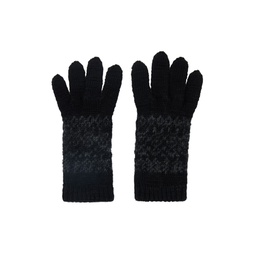 Black Fair Isle Gloves 232731F012000