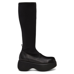 Black Sock Knee High Boots 232731F115000