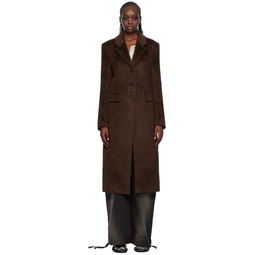 Brown Single Breasted Coat 232732F059000